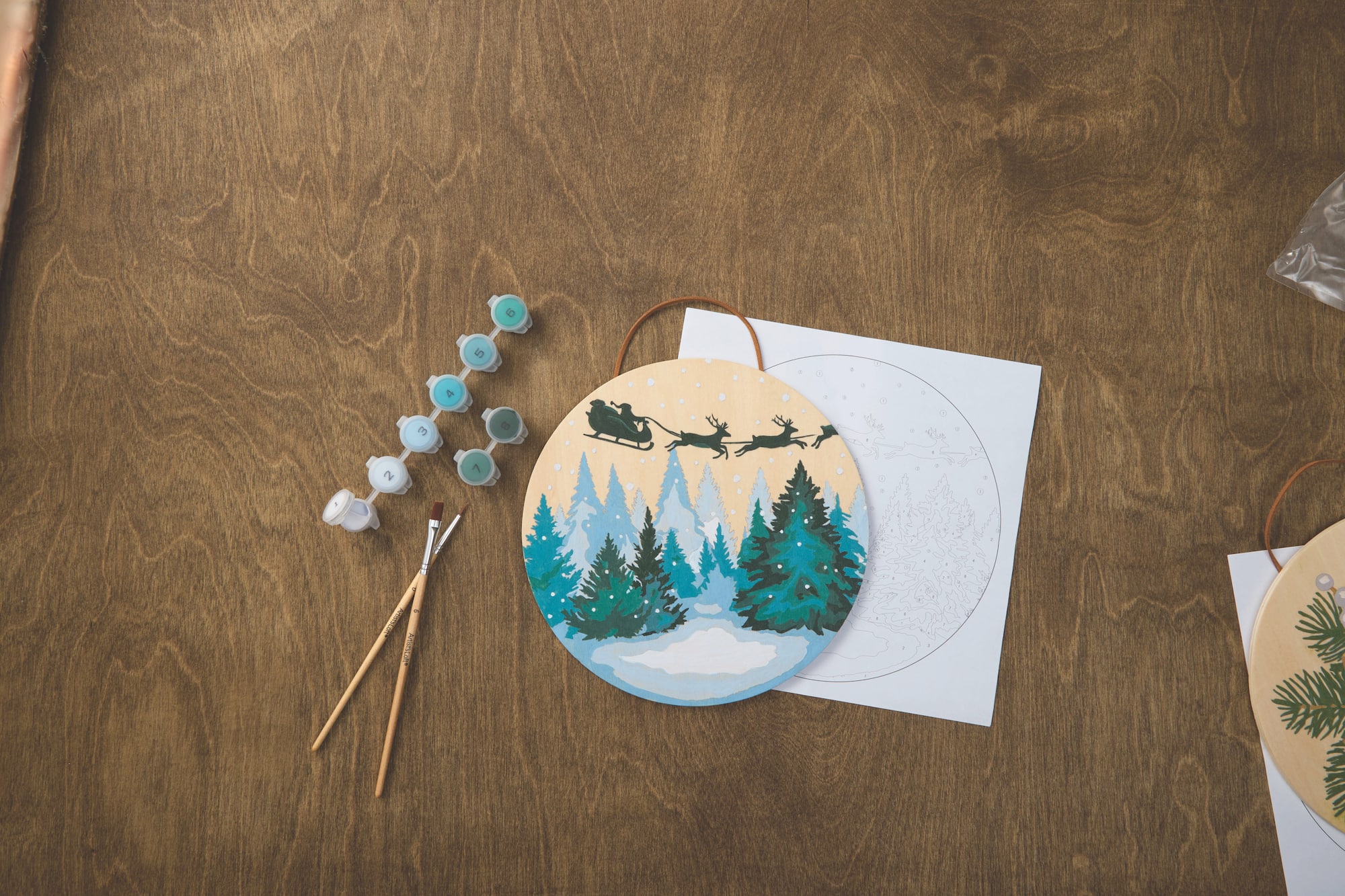 8" Christmas Eve Forest Paint-by-Number Plywood Surface Kit by Artist's Loft®